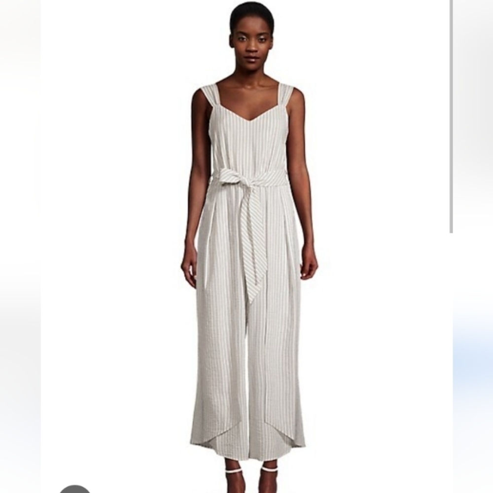 Calvin Klein stripped split wide leg flowy jumpsuit  size 6